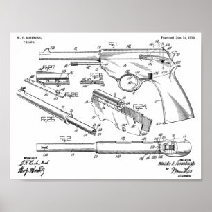1919 Gun Auto Patent Art Drawing Print