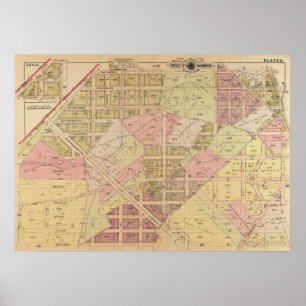 1919 map of American University Park, Washington Poster