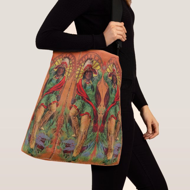 1919 Native American Indian illustration Crossbody Bag (Close Up)