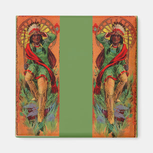 1919 Native American Indian illustration Magnet