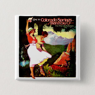 1919 Pikes Peak Colorado Poster 2 Inch Square Button
