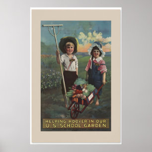 1919 US School Victory Garden World War Poster
