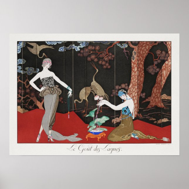 1920 Barbier Art déco Mode française Illustration (Devant)