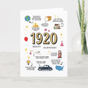 1920 Birthday Card Printable