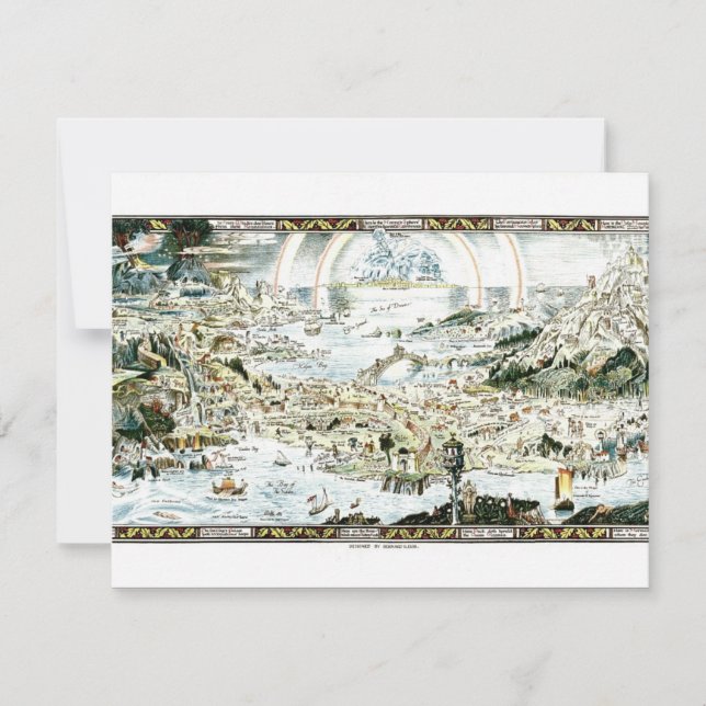 1920 Classic Fairyland Imaginary Map Invitation (Front)