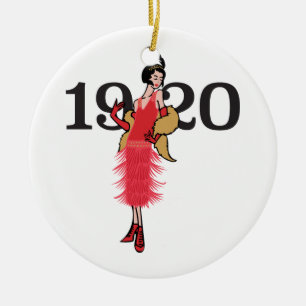 1920 Flapper Ceramic Ornament