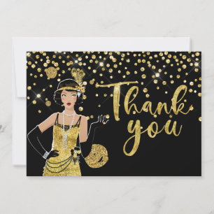 1920 flapper girl  Thank You Card