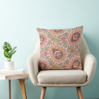 1920 Floral Throw Pillow