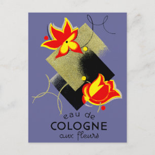 1920 French Floral perfume Postcard