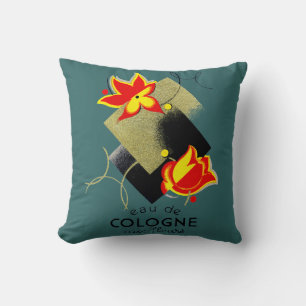 1920 French Floral perfume Throw Pillow