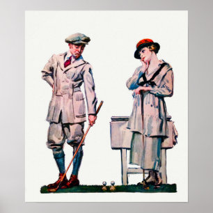 1920 Golf Watercolor Print