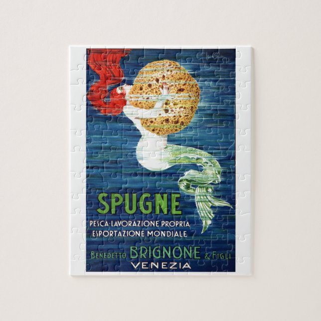 1920 Italian Mermaid With Sponge Advertising Poste Jigsaw Puzzle (Vertical)