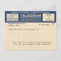 1920 Postal Telegram (Postcard)