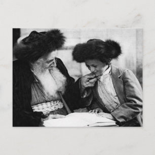1920 Studying the Torah, black + white Postcard
