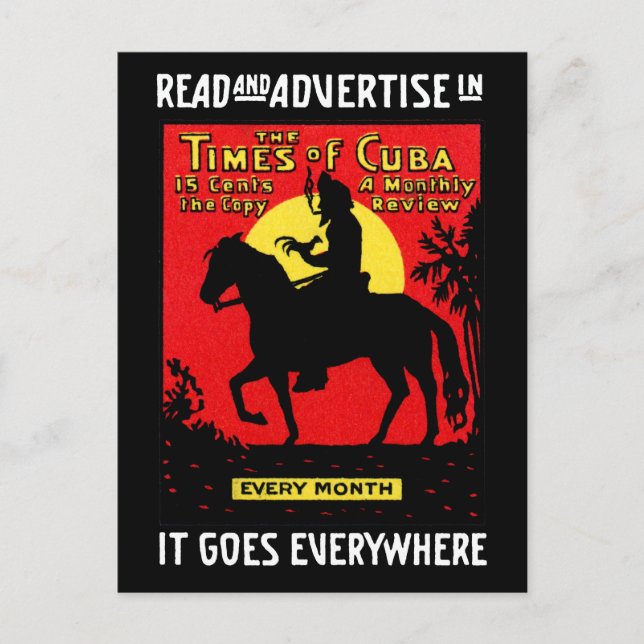 1920 The Times of Cuba Postcard (Front)