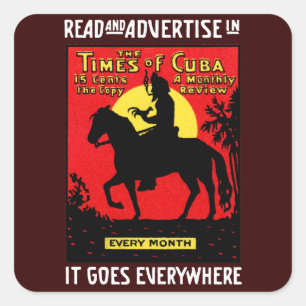1920 The Times of Cuba Square Sticker