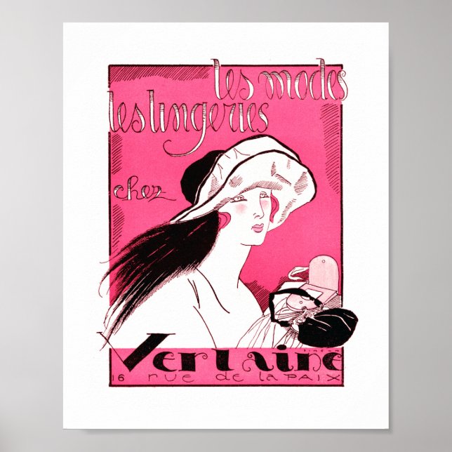 1920 Vintage french fashion ad Poster (Front)