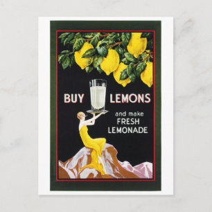 1920 Vintage Grocery Lemonade Poster Restored Postcard