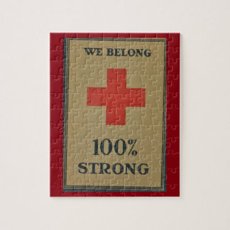 1920 WWI Red Cross"We Belong 100% Strong" Jigsaw Puzzle