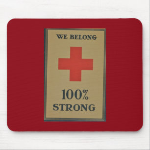 1920 WWI Red Cross "We Belong 100% Strong" Mouse Pad