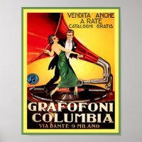 1920's Antique Phonographs Columbia Graphic Ad
