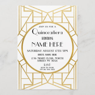 1920's Art Deco Birthday Party Quinceanera Gatsby Invitation