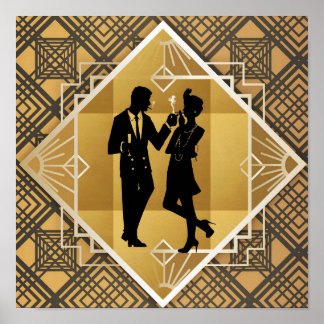 1920's Art Deco. Flapper. Poster