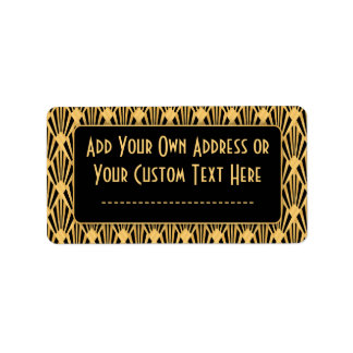 1920s Art Deco Geometric Diamonds Pattern Label