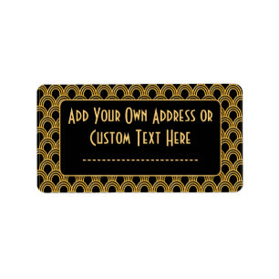 1920s Art Deco Geometric Fans Pattern Label