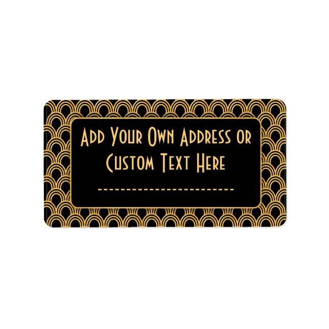 1920s Art Deco Geometric Fans Pattern Label (Front)