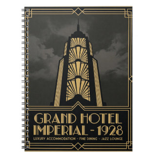1920s Art Deco Grand Hotel Spiral Journal