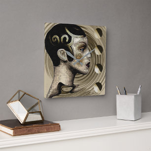 1920s Art Deco Square Wall Clock