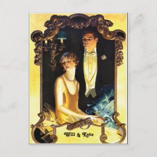 1920s Art Nouveau Custom Formal Postcard