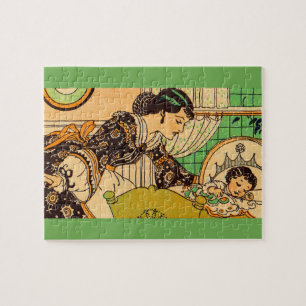 1920s beautiful mother and baby jigsaw puzzle