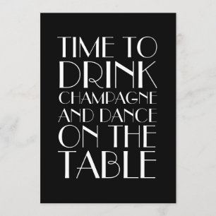 1920's Black & White Engagement Party Invitation