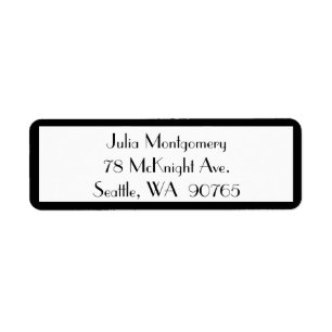 1920's Black & White Return Address Label