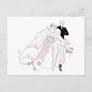 1920s Bride and Groom Postcard