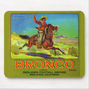 1920s Bronco fruit crate label Mouse Pad