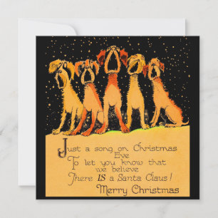 1920s Christmas card with singing dogs