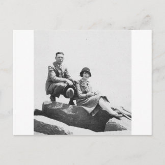 1920's Couple on Vacation Postcard