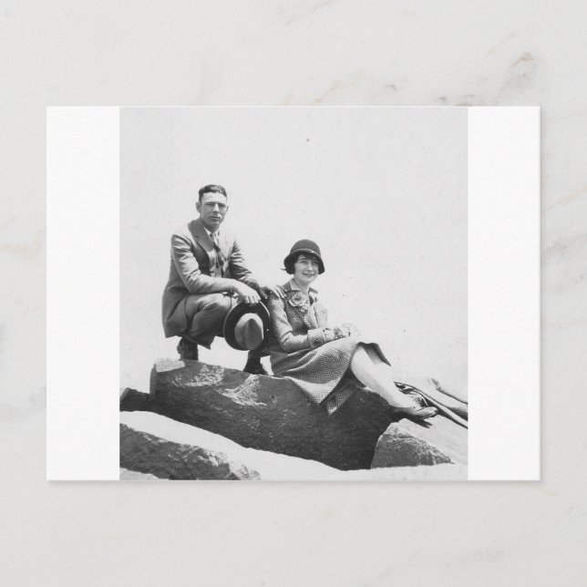 1920's Couple on Vacation Postcard (Front)