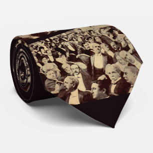 1920s crowd scene print tie