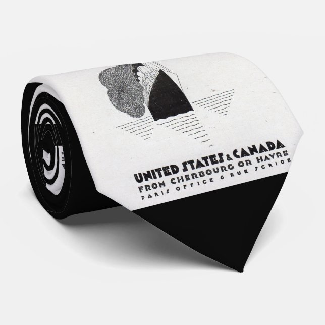 1920s Cunard Line art deco ad print Tie (Rolled)