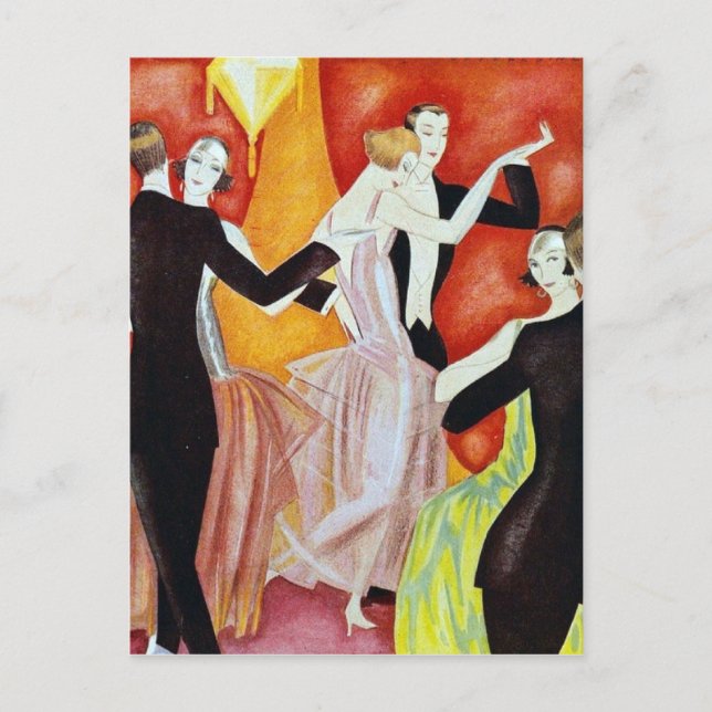 1920's Dancing Couples Postcard (Front)
