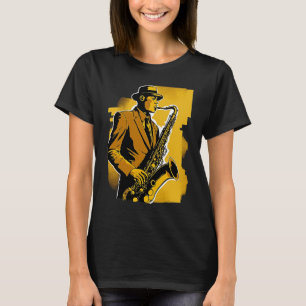 1920s Deco Era Jazz Musician Saxophone Player T-Shirt