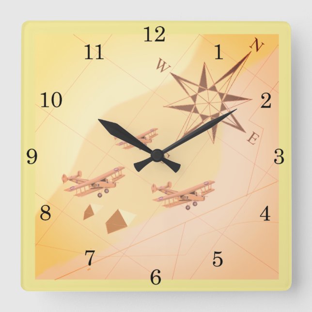 1920's Desert Flight Wall Clock (Front)