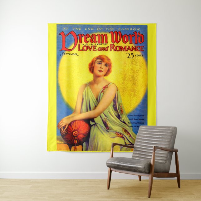 1920s Dream World magazine cover print Tapestry (In Situ)