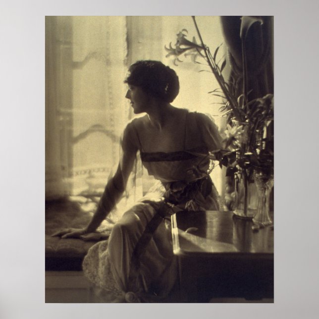 1920s Fashion Woman Elegant Dress Poster (Front)