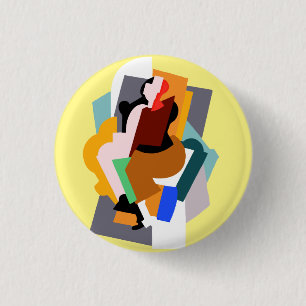 1920s figure abstract woman vintage art 1 inch round button