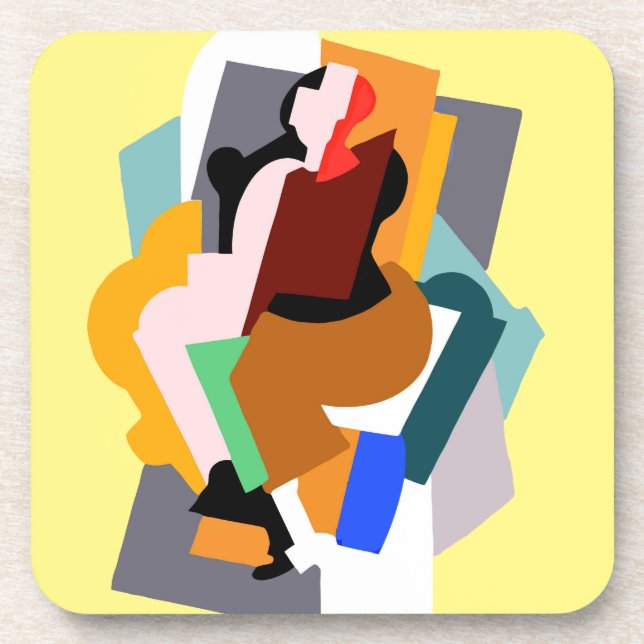 1920s figure abstract woman vintage art  coaster (Front)